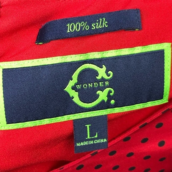 C Wonder Red silk polkadot dress - Picture 3 of 7